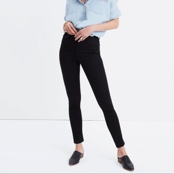 New Madewell 10" High-Rise Skinny Jeans Black Carbondale F9226